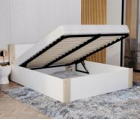 Manželská posteľ 140x200 cm so zdvižným roštom BOSTON BIELA - BOROVICA